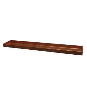 29 Inch Rectangular Metal Windowsill Planter Tray, Trim Edges, Large, Copper