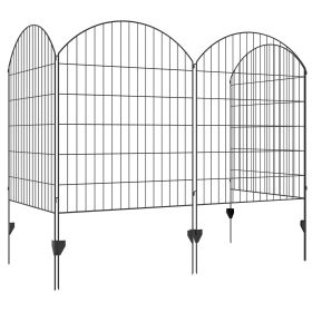 4-Pack Grid Design Metal Garden Fencing: Decorative Animal Barrier & Plant Border|