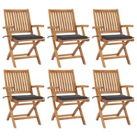 Garden Chair Set of 6 Teak Teak Wood Standard Foldable