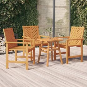 Garden Dining Chair Set of 3 Natural wood Solid acacia wood