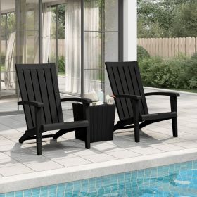 Garden Adirondack Chair Set of 2 Black Polypropylene Standard