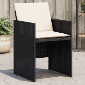 Patio Chair Black PE rattan, Powder-coated steel Foldable