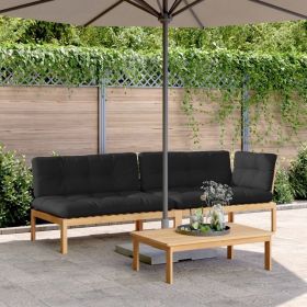 Pallet Sofa Set Black Solid Acacia Wood Large Modular