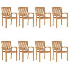 Garden Chair Set of 8 Teak Fine sanded teak hardwood Medium