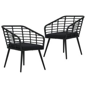 Garden Chair Set of 2 Black
