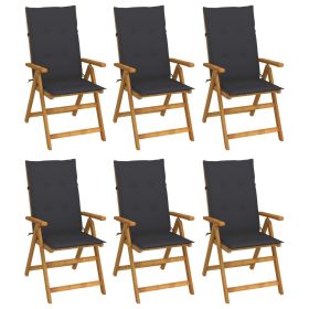 Garden Chair Set of 6 Anthracite, Brown