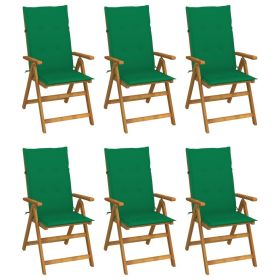 Patio Chair Set of 6 Natural Wood Solid Acacia Wood Standard
