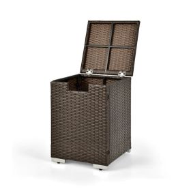 Rattan Gas Propane Tank Cover for 20 lbs Propane Tanks (Color: Brown, Type: Fire Pits)